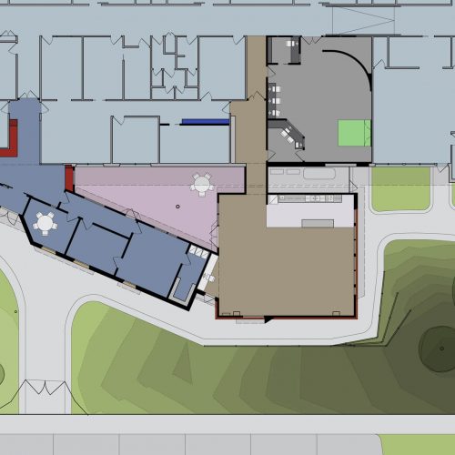 Opat Architects Hampton Park School facility new adminstration media studio and staff room. Plan.